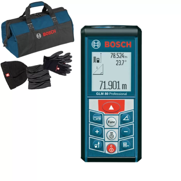 Далекомір лазерний Bosch GLM 80 (сумка+шапка+рукавиці+шарф) (06159940M2)