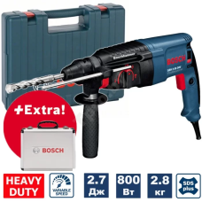Перфоратор Bosch GBH 2-26 DRE (800 Вт, 2.7 Дж) + набір SDS plus (11 шт.) (0615990L43)