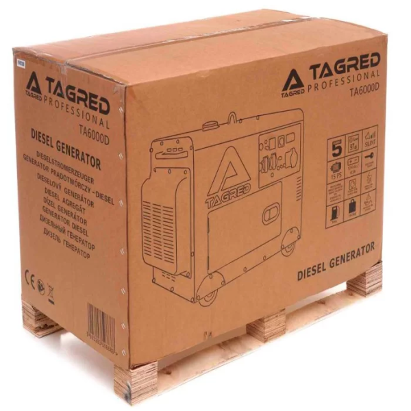 Генератор дизельний TAGRED TA6000D Silent 6 кВт, ~3ф, 400 В